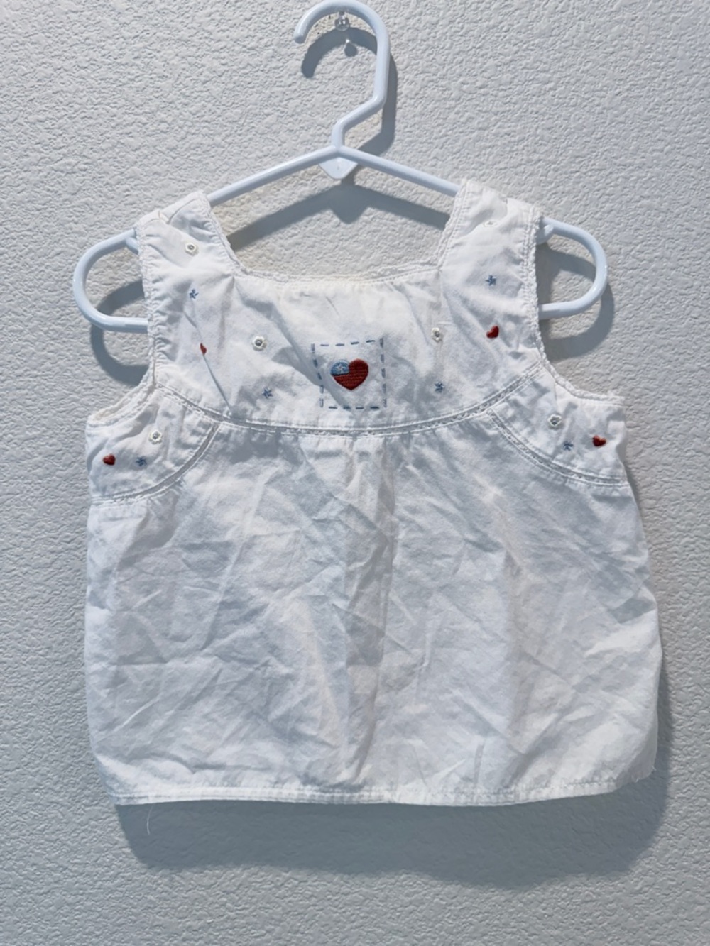 Y2K Vintage Inspired Toddler Embroidered Top 4T Coquette Americana 4th of July